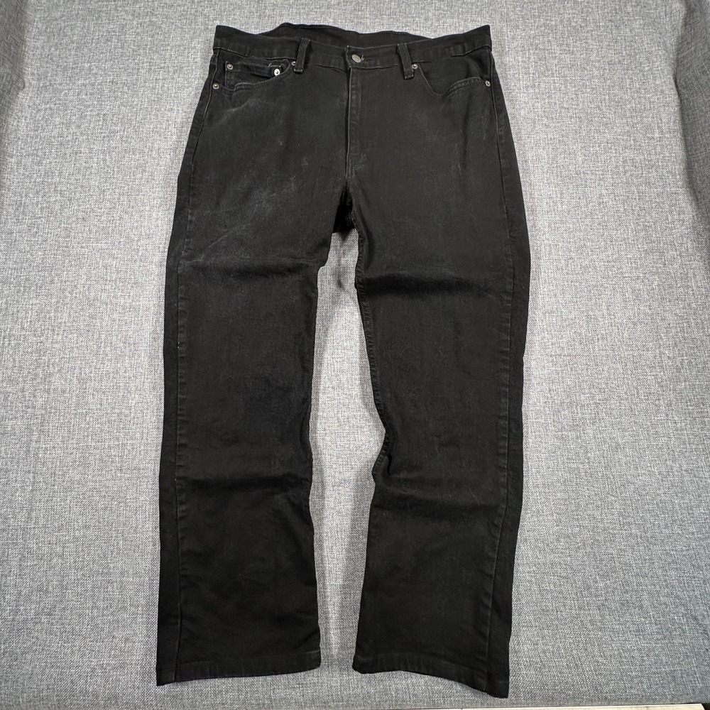 Levi's 514‎ Straight Fit Jeans Mens 36x30 (Fits 38x28) Black Fade Red Tab Denim